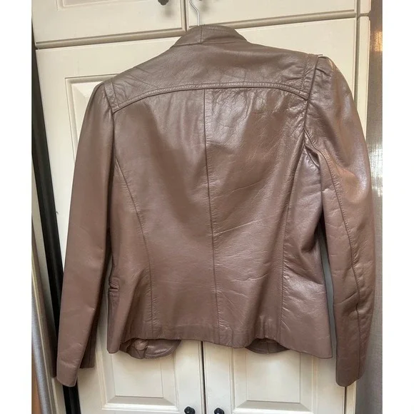 Vintage 70s 80s Lesoleil‎ brown leather jacket. - Picture 2 of 6
